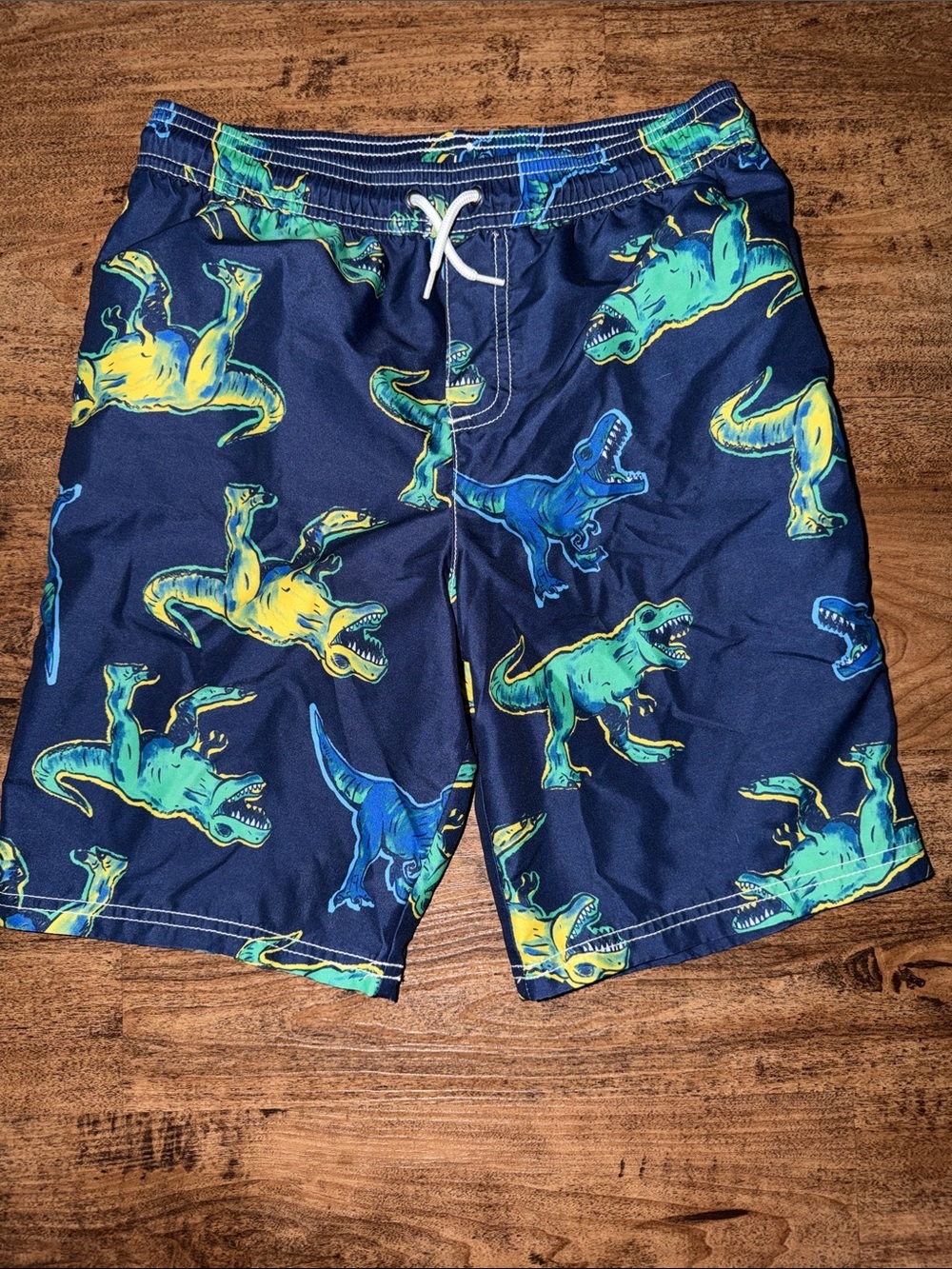 Navy Dinosaur Swim Trunks - Boys' Fun Print size 12 kids